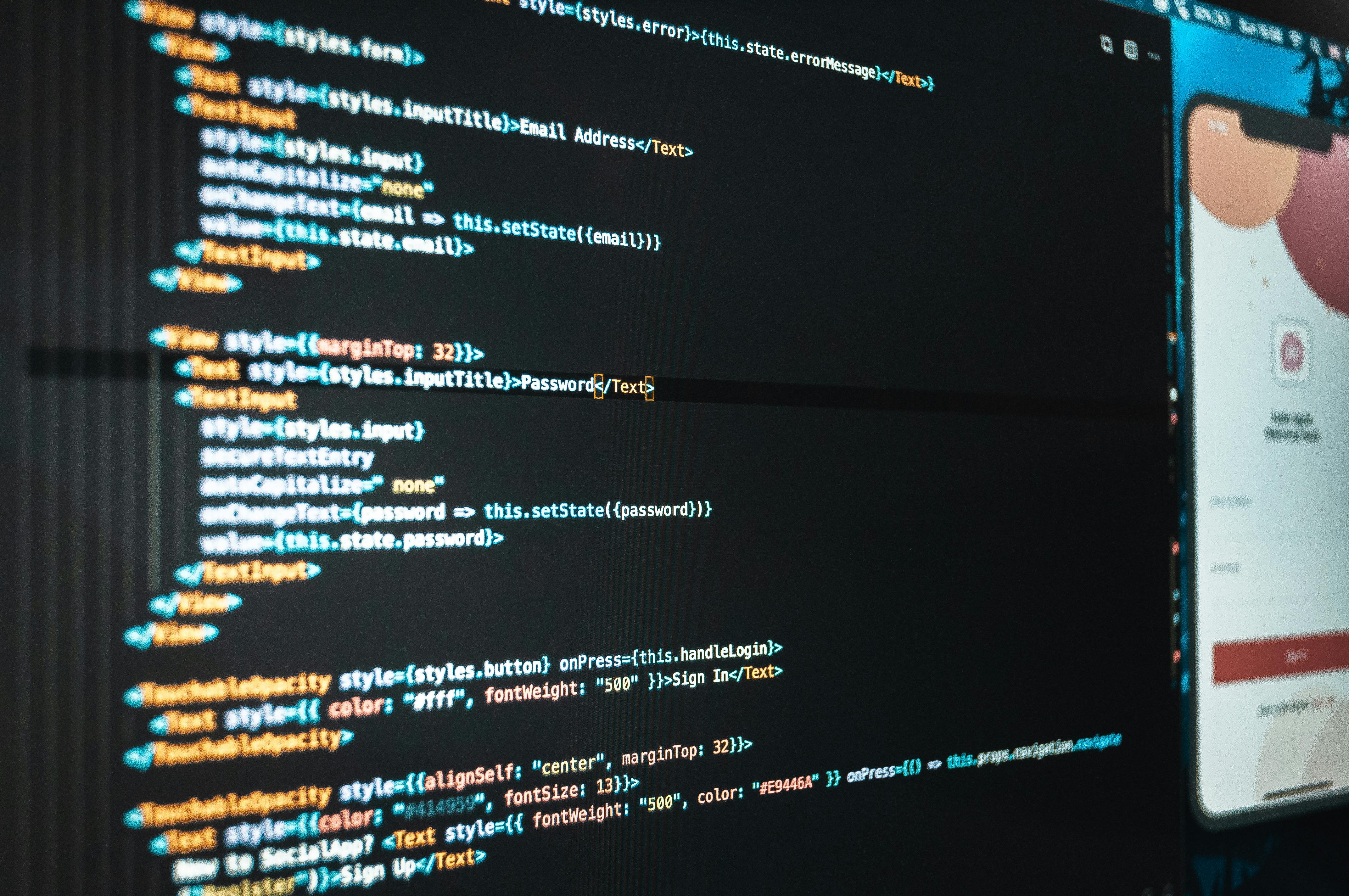 Sito corporate su laptop